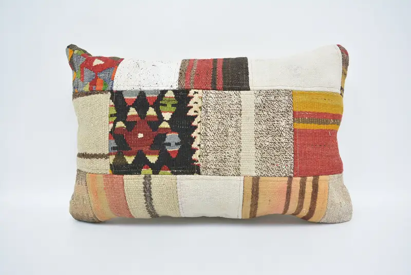 Boho Pillow, Pillow Case, Patio Cushion Case, Home Decor Pillow, Interior Designer Pillow, 16x24 White Cushion Cover, Accent Throw Pillow - 1