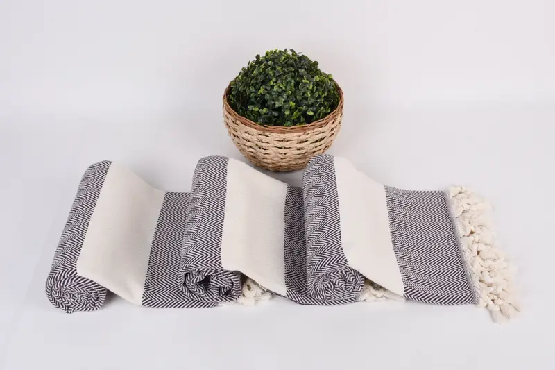 Home Decor Gifts, 70x40 Cotton Herringbone Towel, Hammam Towel USA, Bridesmaid Gift Towel, Organic towel, Beach Wedding Favor, Bathroom Towel - 8