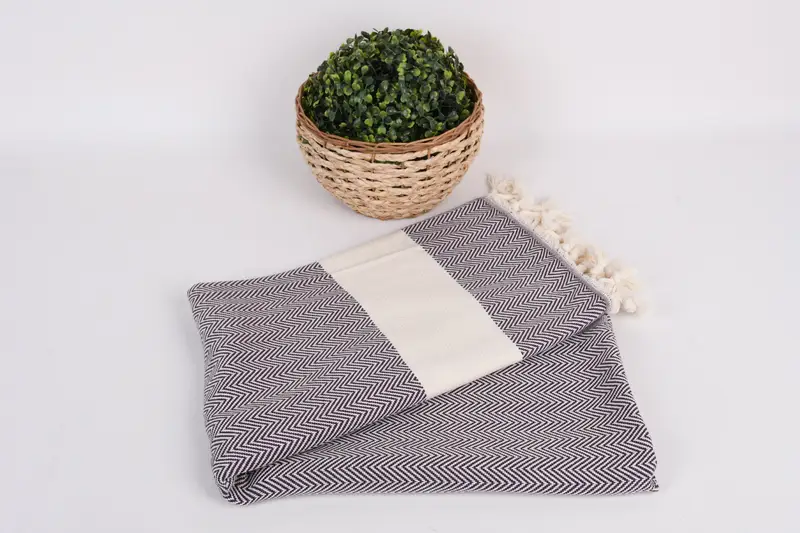 Home Decor Gifts, 70x40 Cotton Herringbone Towel, Hammam Towel USA, Bridesmaid Gift Towel, Organic towel, Beach Wedding Favor, Bathroom Towel - 4