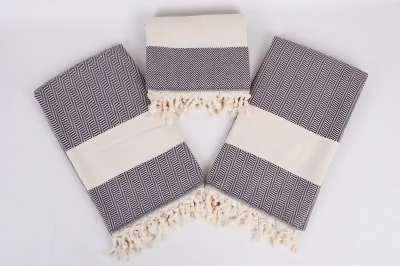 Home Decor Gifts, 70x40 Cotton Herringbone Towel, Hammam Towel USA, Bridesmaid Gift Towel, Organic towel, Beach Wedding Favor, Bathroom Towel - 6