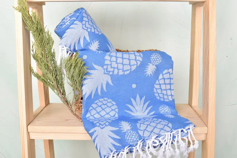 Handmade Gift, Guest Towel, 70x36 Cotton Pineapple Design Towel, Personalized Turkish Towel, Custom Beach Towel, Holiday Towel, Best Beach Towel - 5