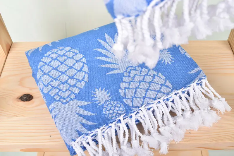 Handmade Gift, Guest Towel, 70x36 Cotton Pineapple Design Towel, Personalized Turkish Towel, Custom Beach Towel, Holiday Towel, Best Beach Towel - 6