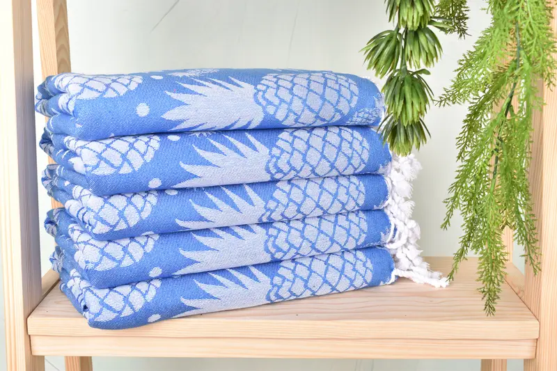 Handmade Gift, Guest Towel, 70x36 Cotton Pineapple Design Towel, Personalized Turkish Towel, Custom Beach Towel, Holiday Towel, Best Beach Towel - 3