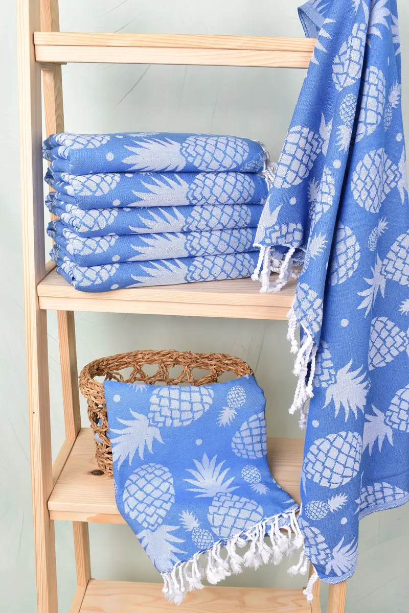 Handmade Gift, Guest Towel, 70x36 Cotton Pineapple Design Towel, Personalized Turkish Towel, Custom Beach Towel, Holiday Towel, Best Beach Towel - 4
