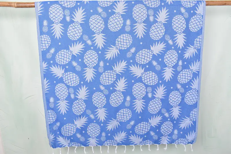 Handmade Gift, Guest Towel, 70x36 Cotton Pineapple Design Towel, Personalized Turkish Towel, Custom Beach Towel, Holiday Towel, Best Beach Towel - 1