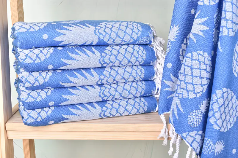 Handmade Gift, Guest Towel, 70x36 Cotton Pineapple Design Towel, Personalized Turkish Towel, Custom Beach Towel, Holiday Towel, Best Beach Towel - 2