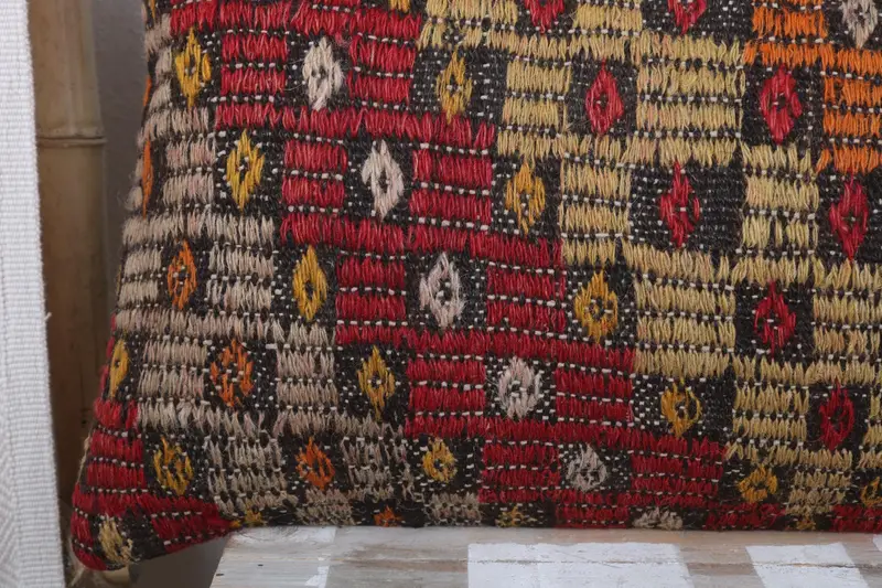 Pillow for Couch, Turkish Pillow, 12x36 Red Pillow, Lounge Throw Pillow Case, Pillow, Ethnical Kilim Rug Pillow, Vintage Pillow Cover - 3