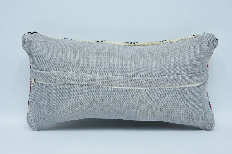 Traditional Cushion Case, Pillow for Sofa, Handmade Kilim Cushion, 8x16 Beige Cushion, Cushion, Turkish Kilim Pillow, Anatolian Pillow Sham - 6