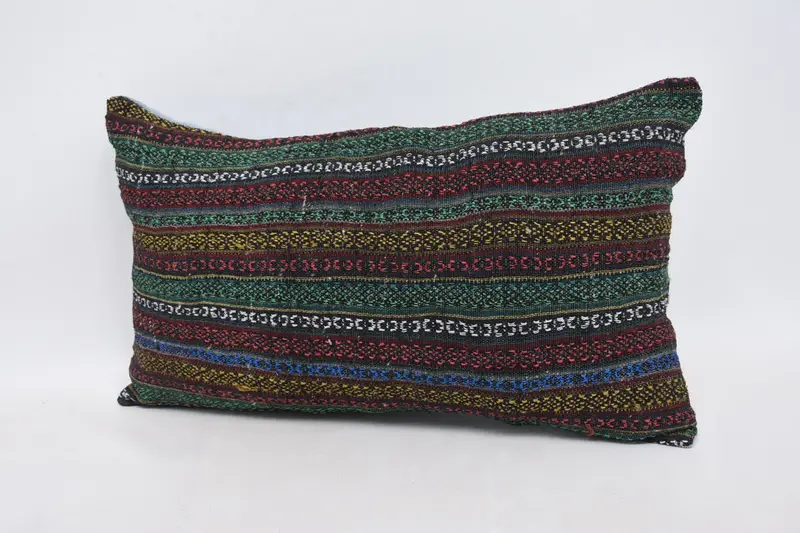 Kilim Cushion Sham, Cushion Cover, Kilim Rug Pillow Cover, 12x20 Red Pillow Case, Antique Pillows, Boho Chic Pillow Case, Throw Kilim Pillow - 4