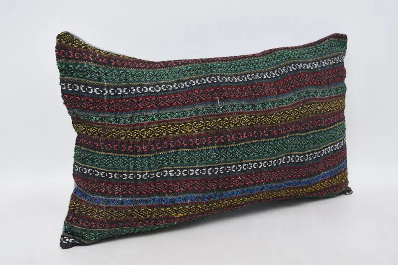 Kilim Cushion Sham, Cushion Cover, Kilim Rug Pillow Cover, 12x20 Red Pillow Case, Antique Pillows, Boho Chic Pillow Case, Throw Kilim Pillow - 3