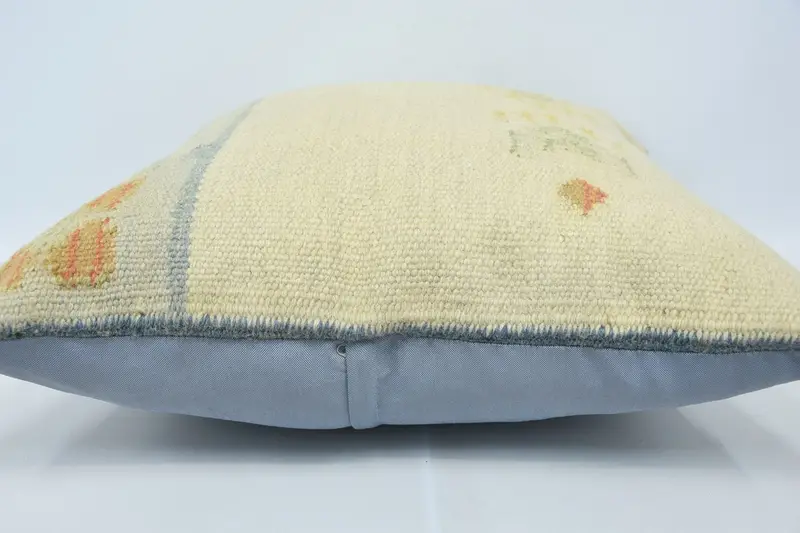 Aztec Cushion Case, Pillow, Vintage Kilim Throw Pillow, Living Room Throw Cushion, Vintage Kilim Pillow, 28x28 Beige Pillow Case, Kilim Cushion Sham - 5