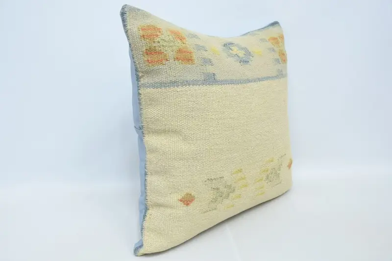 Aztec Cushion Case, Pillow, Vintage Kilim Throw Pillow, Living Room Throw Cushion, Vintage Kilim Pillow, 28x28 Beige Pillow Case, Kilim Cushion Sham - 3