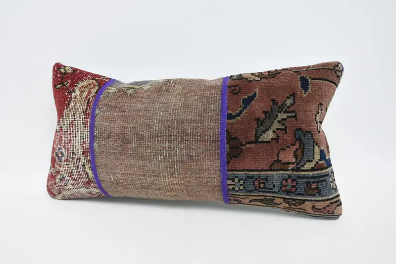 Ethnical Kilim Rug Pillow, Cotton Pillow Cover, Home Decor Pillow, 12x24 Brown Cushion Cover, Gift Pillow, Aesthetic Cushion Cover, Cushion - 4