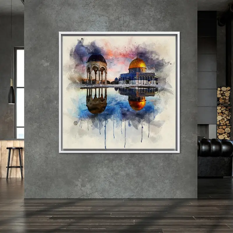 Elegant Masjid al-Aqsa Canvas: A Sacred Landscape Print