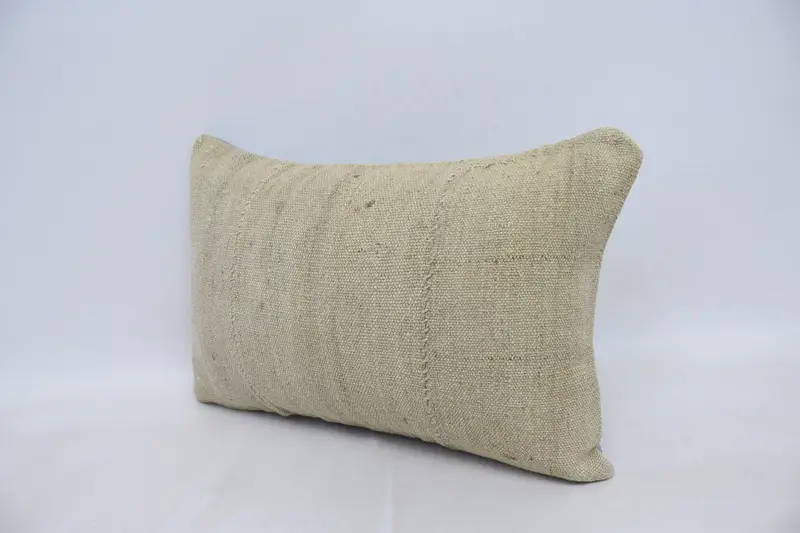 Handmade Kilim Cushion, Boho Pillow Sham Cover, Pillow for Sofa, Custom Cushion, 16x24 Beige Pillow Sham, Meditation Cushion Case, Pillow - 4