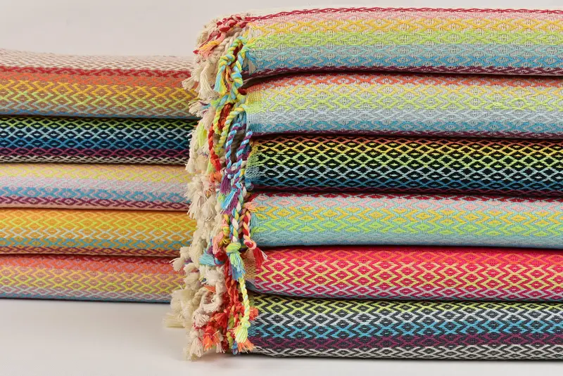 Sand-free towel, 70x40 Cotton Diamond Towel, Gift For Boyfriend, Handmade Gift, Fringed Turkish peshtemal beach towel USA, Lightweight towel - 1