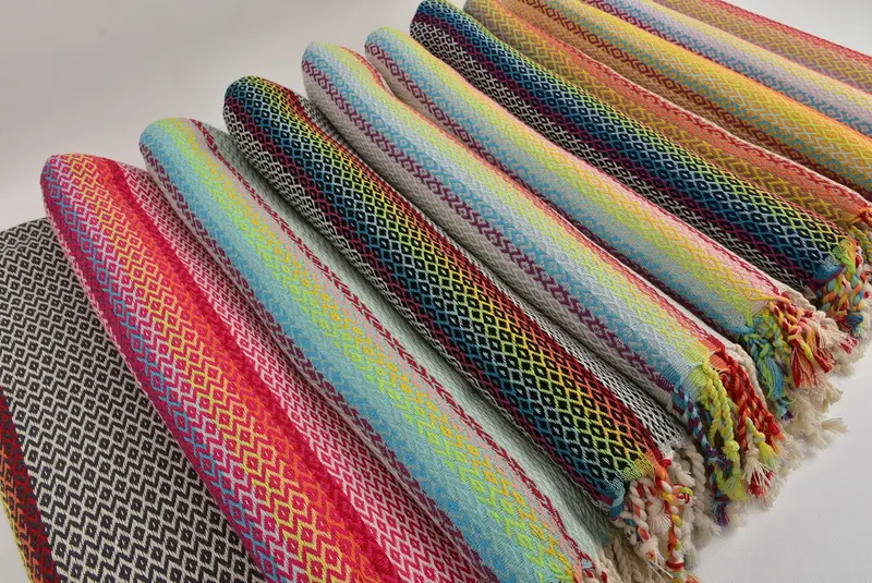 Sand-free towel, 70x40 Cotton Diamond Towel, Gift For Boyfriend, Handmade Gift, Fringed Turkish peshtemal beach towel USA, Lightweight towel - 8