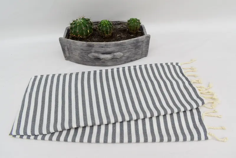 Toalla de mano turca, toalla de spa, regalos de decoración del hogar, toalla a rayas de algodón 40x18, favores de boda, poca de cocina turca, regalo de boda personalizado para pareja - 8
