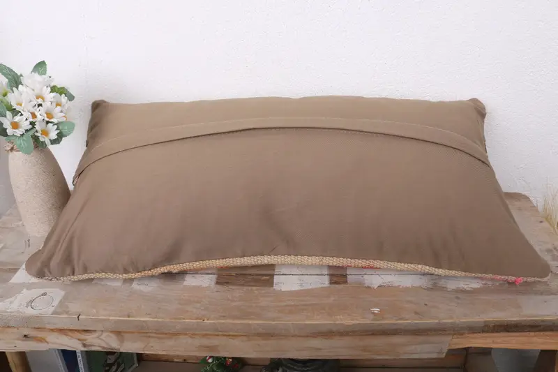Pillow for Sofa, Morroccon Kilim Cushion Pillow Sham, Hippie Throw Pillow Case, Throw Kilim Pillow, Cushion, Gift Pillow, 12x24 Beige Cushion Case - 7