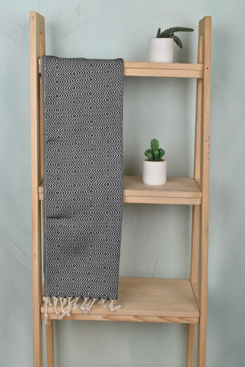 Baby Boy Gift, Gift For The Home Decor, Personalized Kitchen Towel, Small Bath Towels, 36x18 Cotton Zigzag Diamond Towel, Personalized Gift - 8