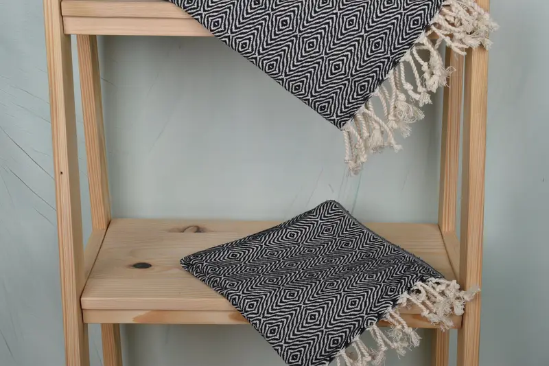 Baby Boy Gift, Gift For The Home Decor, Personalized Kitchen Towel, Small Bath Towels, 36x18 Cotton Zigzag Diamond Towel, Personalized Gift - 5