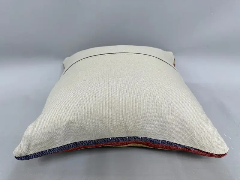 Handmade Kilim Cushion, 18x18 Red Pillow Cover, Turkish Bench Cushion Case, Boho Pillow Sham Cover, Pillow, Vintage Kilim Pillow - 7