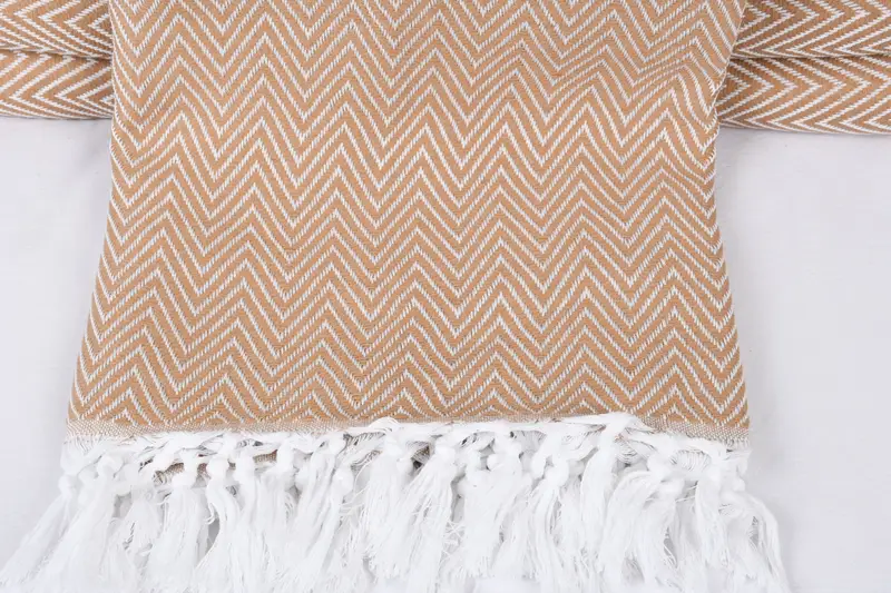 Bridal Shower Gift, Bridesmaid Gifts, Woven Blanket, Halloween Blanket, Bachelorette Party Favor, 96x80 Cotton Chevron Towel, Turkish Towel Blanket - 1