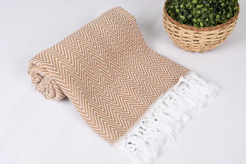 Bridal Shower Gift, Bridesmaid Gifts, Woven Blanket, Halloween Blanket, Bachelorette Party Favor, 96x80 Cotton Chevron Towel, Turkish Towel Blanket - 3