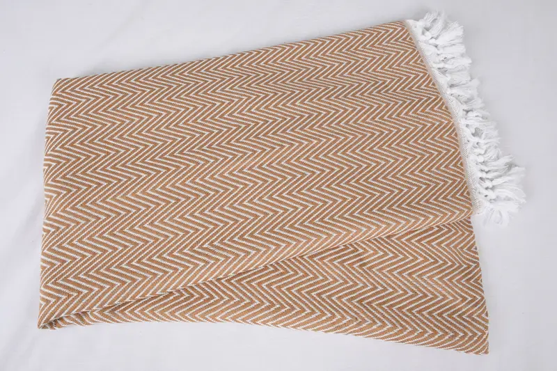 Bridal Shower Gift, Bridesmaid Gifts, Woven Blanket, Halloween Blanket, Bachelorette Party Favor, 96x80 Cotton Chevron Towel, Turkish Towel Blanket - 4