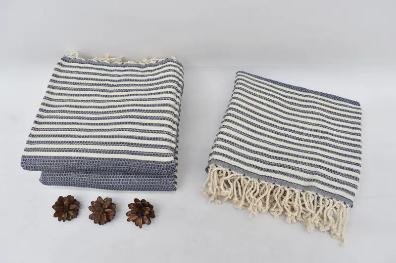 Bridesmaid Gifts, Wedding Towel, 68x40 Cotton Striped Towel, Sand-resistant towel, Spa Towel, Memorial Gift, Peshtemal Towel, Large Turkish Towel - 7