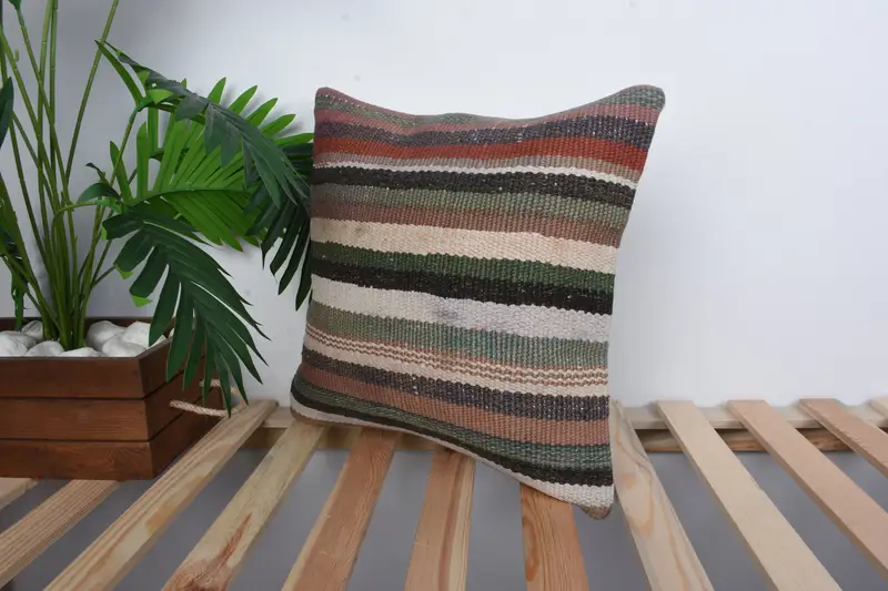 Cushion Cover, Handmade Kilim Cushion, Interior Designer Pillow, Living Room Throw Pillow, Vintage Pillow, 16x16 Gray Pillow - 5