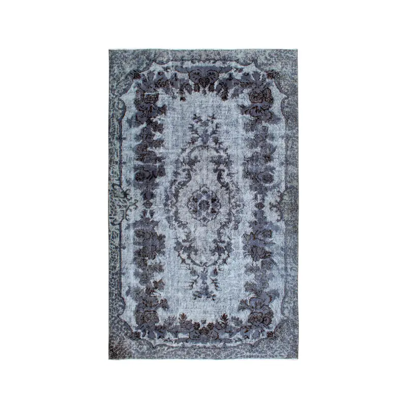 5.6x9.3 ft Vintage Rug, Turkish Large Rug, Gray Blue Floral Rug - 1