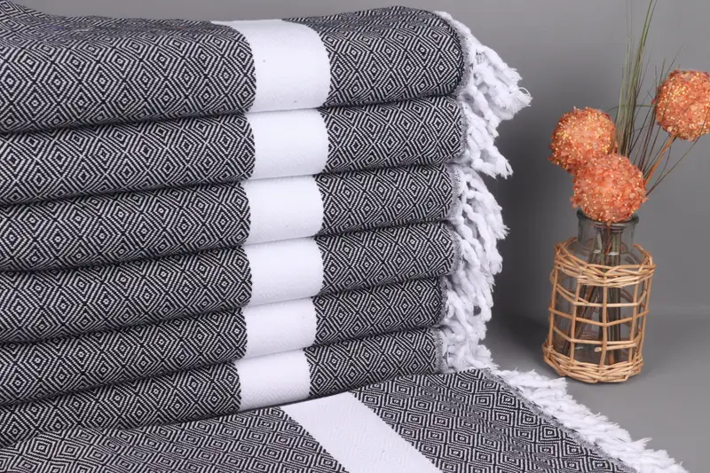 Bachelorette Towel Black Organic Cotton, 40x71 Inches