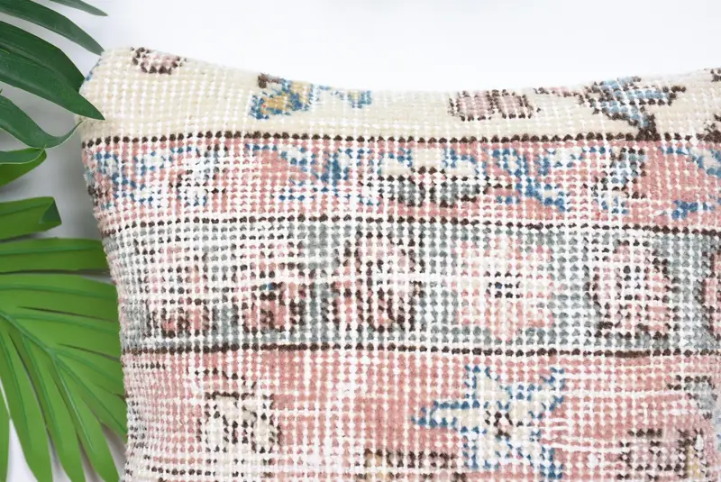 Outdoor Patio Pillow Sham, Kilim Pillow, Boho Pillow, Cushion Case, Handmade Kilim Cushion, Accent Cushion Case, 12x12 Pink Cushion Case - 2