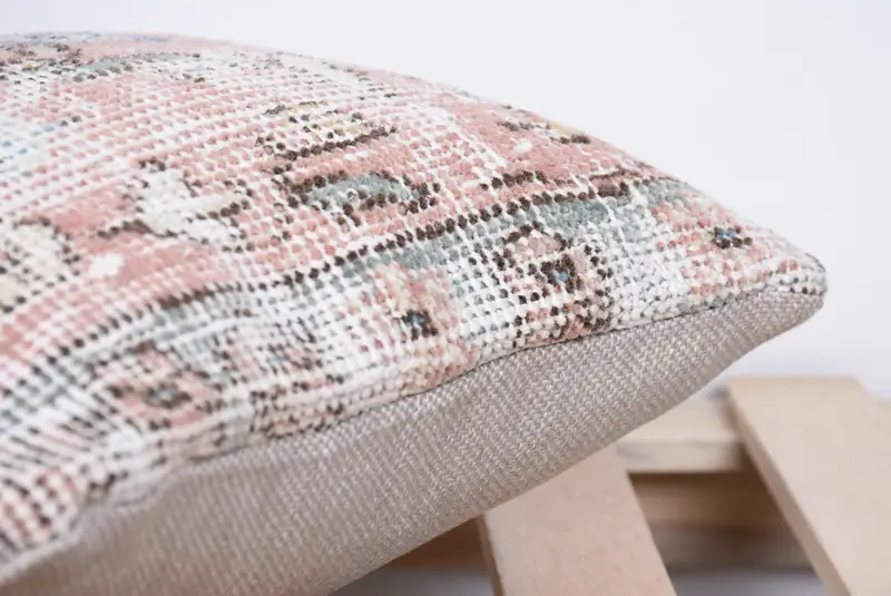 Outdoor Patio Pillow Sham, Kilim Pillow, Boho Pillow, Cushion Case, Handmade Kilim Cushion, Accent Cushion Case, 12x12 Pink Cushion Case - 7