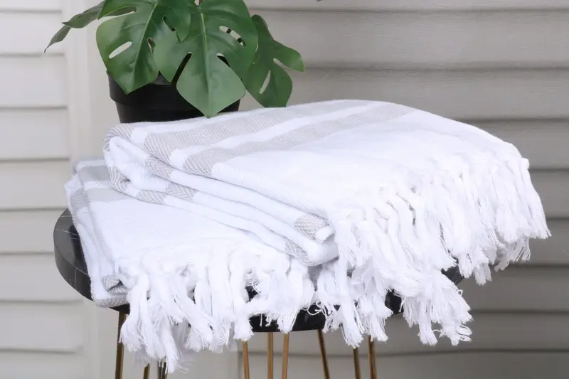 Personalized Bridesmaid Gift, Organic Towel, Personalized Beach Towel, Wedding Gift For Bride, Organic Turkish towel, 70x40 Cotton Herringbone Towel - 3