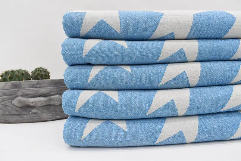 Turkish fouta towel for outdoor use, Embroidered Towel, Bachelor Gifts, 68x36 Cotton Star Design Towel, Monogram Beach Towel, Birthday Gift - 2