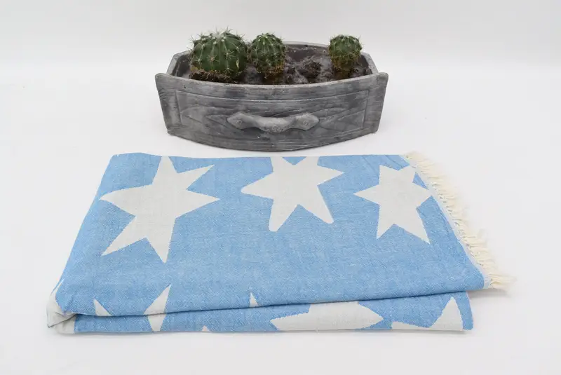 Turkish fouta towel for outdoor use, Embroidered Towel, Bachelor Gifts, 68x36 Cotton Star Design Towel, Monogram Beach Towel, Birthday Gift - 3