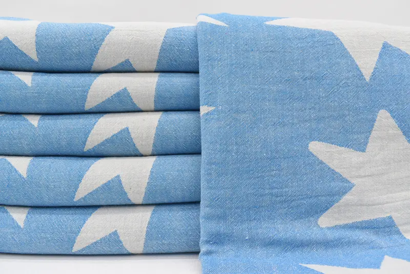 Turkish fouta towel for outdoor use, Embroidered Towel, Bachelor Gifts, 68x36 Cotton Star Design Towel, Monogram Beach Towel, Birthday Gift - 1