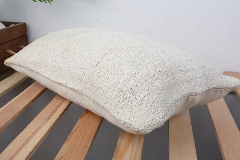 Couch Pillow Sham, Decorative Throw Pillow Case, Vintage Kilim Pillow, 12x20 Beige Cushion Case, Turkish Kilim Pillow, Pillow for Sofa, Pillow Cover - 6