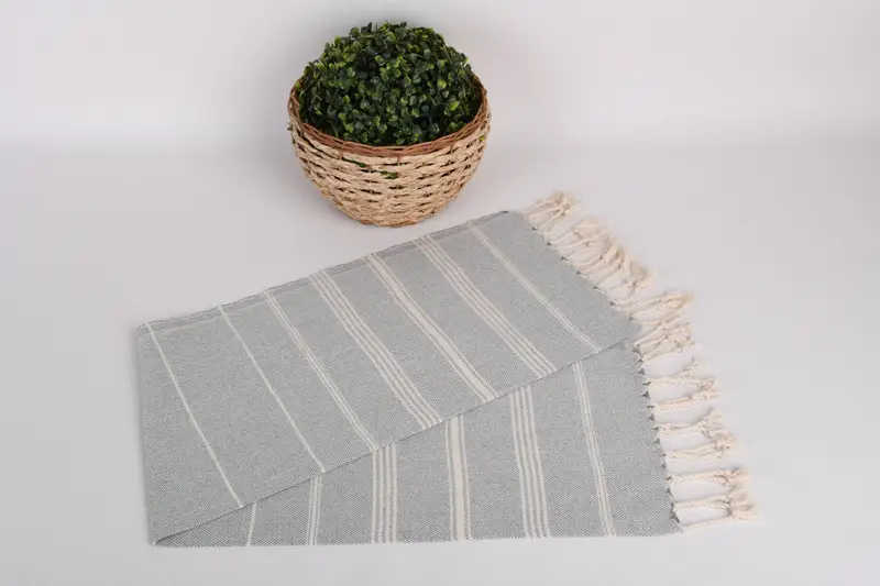 Düğün Hediyesi Mutfak Havlu, Konuk Havlu, Nedime Favorları, Kişiselleştirilmiş Yemek Havlusu, Monogram El Havlusu, 38x24 Pamuklu Çizgili Havlu, Düğün Favorları - 4