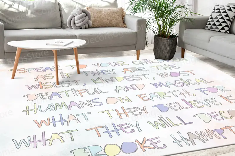 Geometric Harmony Printed Rug: Modern Elegance for Your Space