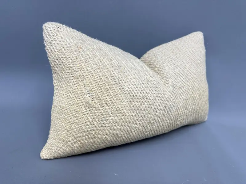 Interior Designer Pillow, Antique Pillows, Decorative Throw Cushion Cover, 12x20 Beige Cushion Case, Pillow, Kilim Cushion Sham - 2
