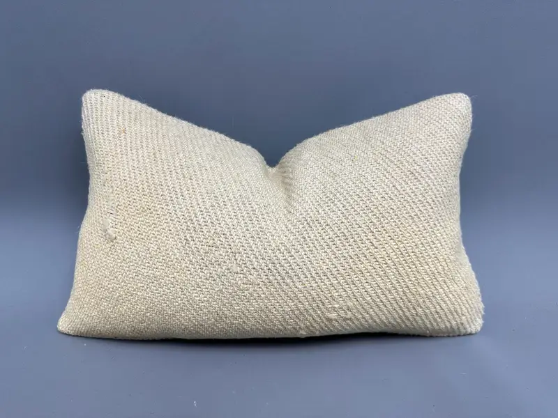 Interior Designer Pillow, Antique Pillows, Decorative Throw Cushion Cover, 12x20 Beige Cushion Case, Pillow, Kilim Cushion Sham - 1