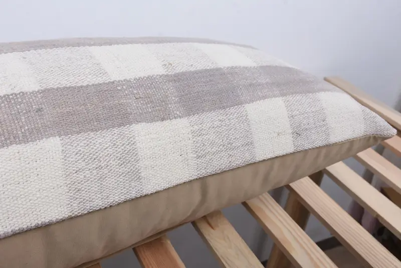 Vintage Kilim Throw Pillow, Handmade Kilim Cushion, Ethnical Kilim Rug Pillow, 16x48 Brown Pillow Cover, Oriental Cushion, Cushion Cover - 7