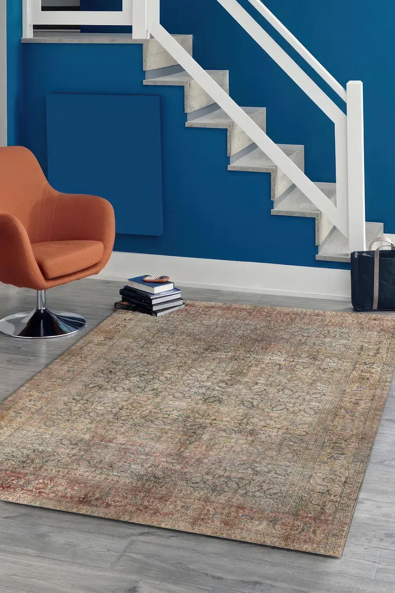 エレガントなプリントラグ：ユニークなデザイン、柔らかい生地、モダンなホーム。