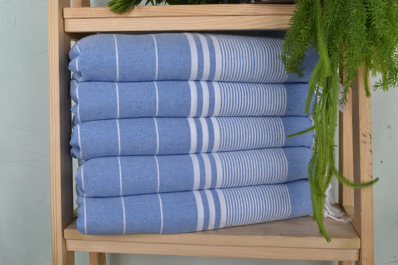 Wedding Gift, Custom Tea Towel, 40x24 Cotton Striped Towel, Bathroom Towels, Guest Towel, Beach Bachelorette Party Decorations, Personalized Gift - 1