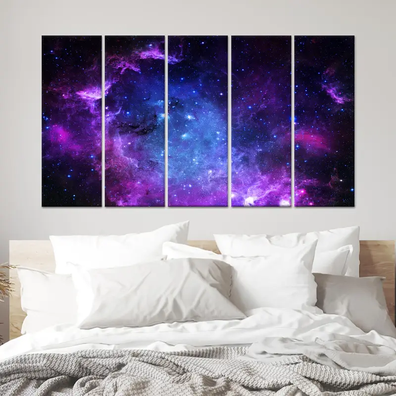 Çarpıcı Yıldızlı Gökyüzü Manzarası Kanvas Tablo Baskı - Doğanın Gecesi Marvel