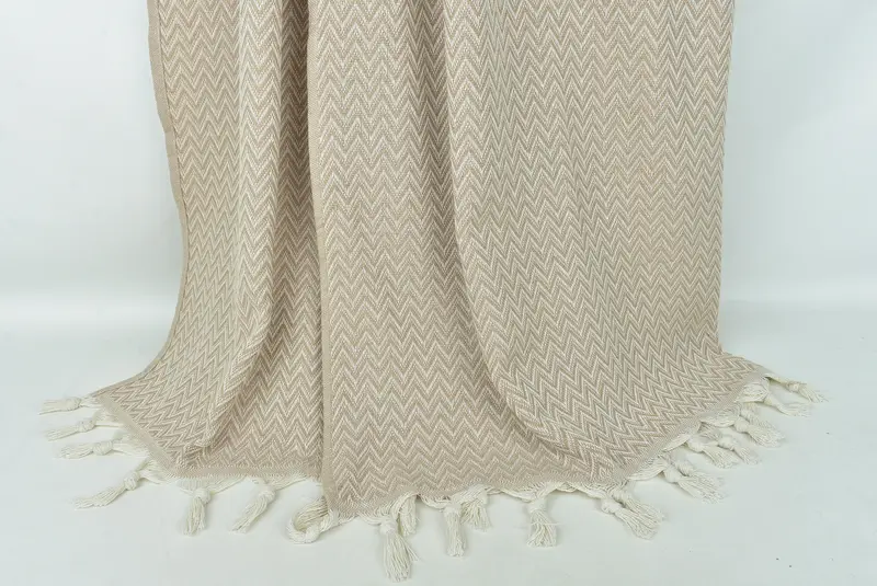Bachelorette Large Towel, 76x64 Cotton Zig zag Towel, Bride Gift, Boho Throw Blankets, Organic Throw, Monogram Blanket, Personalized Blanket - 8