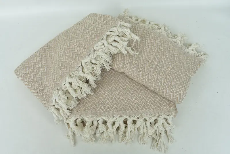 Bachelorette Large Towel, 76x64 Cotton Zig zag Towel, Bride Gift, Boho Throw Blankets, Organic Throw, Monogram Blanket, Personalized Blanket - 6